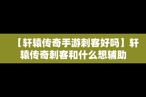 【轩辕传奇手游刺客好吗】轩辕传奇刺客和什么想辅助