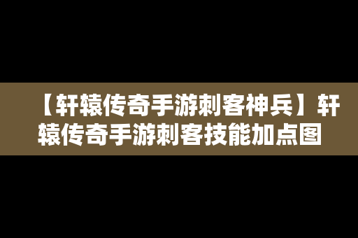 【轩辕传奇手游刺客神兵】轩辕传奇手游刺客技能加点图